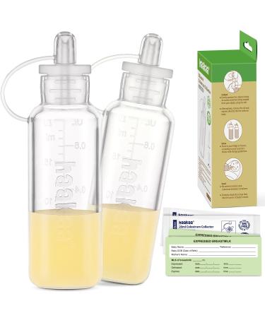 haakaa Colostrum Collector Set Colostrum Syringes for Liquid Breastmilk Collector Milk Saver for Breastfeeding Ready-to-Use Reusable & Leakproof BPA Free (20ml 2 pk) 20ml*2