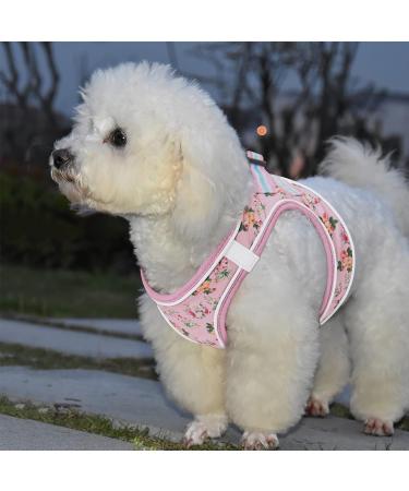 Buy Heele Anti-Pull Dog Harness for Small Dogs - Breathable Adjustable Reflective Soft & Safe - Flower Pink | International Shipping Available - Buy Online on SooperMarket.com