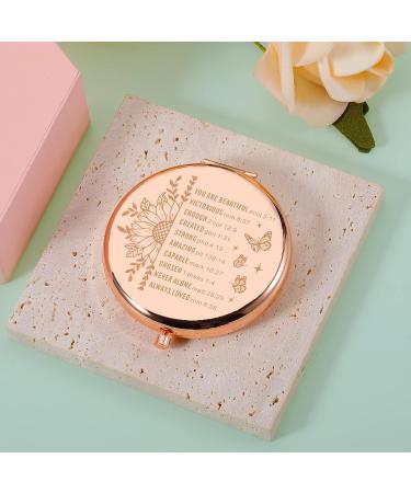 Inspirational Religious Pocket Makeup Mirror - Christian Gift for Women with Bible Verse - Perfect for Baptism, Graduation, Christmas, Birthday - Sister & Friends - Buy Online on SooperMarket.com