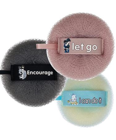 Bath Shower Loofah Sponge Elastic Pad Bath Mesh Pouf Shower Ball Body Scrubber Exfoliating loofa for Women and Men (Encourage Grey)