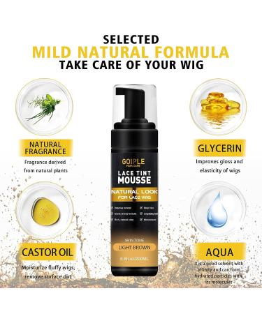 Lace Tint Melting Hair Mousse 6.8 fl oz - Natural Finish for Women's Hair Wigs & Hairpieces - Light Brown - Buy Online on SooperMarket.com