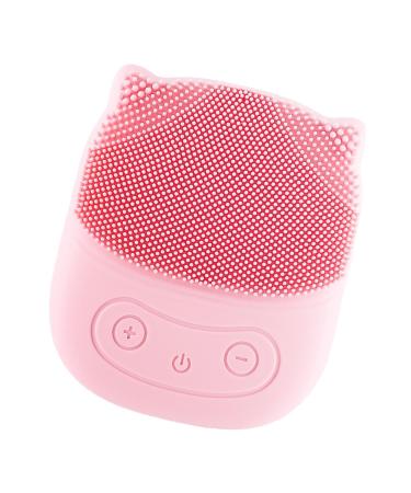 Facial Scrubber - Penguin Shape Electric Facial Cleansing Brush Rechargeable Face Wash Brush Waterproof Face Exfoliator for Deep Cleaning Skin Pink