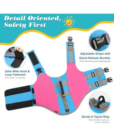 VavoPaw Large Dog Life Jacket with High Buoyancy and Rescue Handle - Rose Red - Buy Online on SooperMarket.com