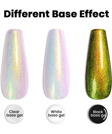 Shell Glitter Metallic Green Pearl Gel Nail Polish | Ocean Mermaid Effect | UV/LED Cured Clear Pastel Nail Gel 7.5ml - DZ09 - Buy Online on SooperMarket.com