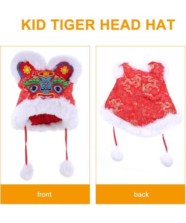 Gadpiparty 2pcs Chinese Hat Kids Chinese New Year Hat Warm Hat Spring Festival Photo Props 31X30X4CM - Buy Online on SooperMarket.com