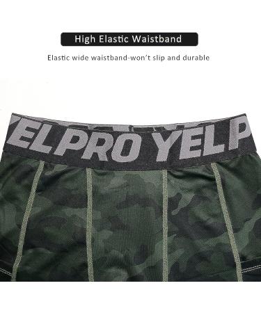 Compression Shorts Men with Pocket - Green Large | Workout Baselayer Short - Buy Online on SooperMarket.com