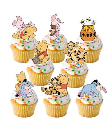 48CS Winnie Cupcake Toppers For Birthday Party Cupcake Decorations Baby Shower Decorations