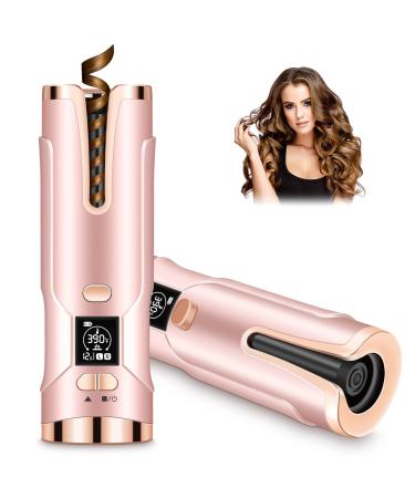Upgraded Automatic Curling Iron Cordless Auto Hair Curler with 6 Temps & Timers Rechargeable & Portable Rotating Curling Wand Styling Tool Built-in 5000mAh Battery
