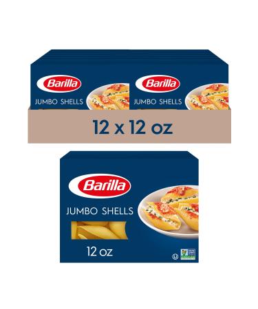 Barilla Jumbo Shells Pasta, 12 oz. Box (Pack of 12) - Non-GMO Pasta Made with Durum Wheat Semolina - Italy's #1 Pasta Brand - Kosher Certified Pasta