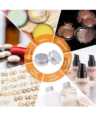 35 Aluminum Cosmetic Jars - Empty Metal Taps for Lip Balm Creams & Nail Art | 5ml Sample Cans - Buy Online on SooperMarket.com