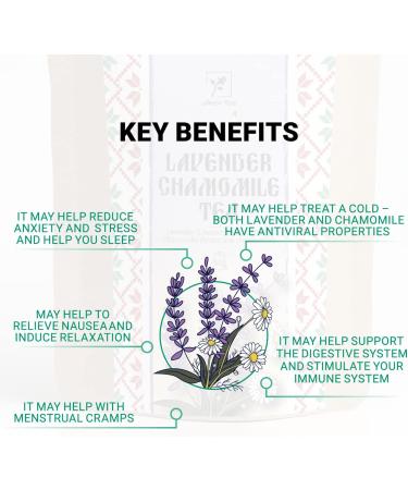 Lavender and Chamomile Tea by Amelia Rose | Sleep Tea | Relax Tea | 50 Tea Bags | 100% Natural Lavender and Chamomile Herbal Tea - Buy Online on SooperMarket.com