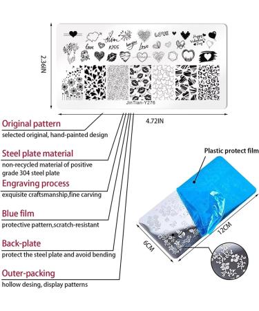 RUNRAYAY 4Pcs Love Series Nail Stamping Plates for Nails Image Valentine's Day Theme Nail Templates Nail Stencils for Nails Art Stamping Kit Nail Stamp Plates Set Printing Tools for Women Girls DIY - Buy Online on SooperMarket.com
