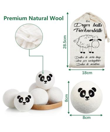 Maisitoo 100% Wool Dryer Balls - Natural Fabric Softener Reduces Wrinkles Antistatic 6 Reusable Tumble Dryer Balls for Faster Drying - Buy Online on SooperMarket.com