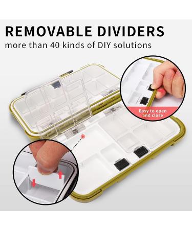 TRUSCEND Small Green Fishing Tackle Box Organizer | Waterproof & Airtight Storage Container with Adjustable Dividers | Ideal for Lures and Gear - Buy Online on SooperMarket.com