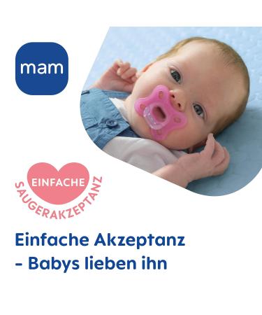 MAM Comfort Pacifiers Set of 2 | Premature & Newborn Friendly | 100% Silicone Soft Skin | 0-3 Months | Pink | International Shipping Available - Buy Online on SooperMarket.com