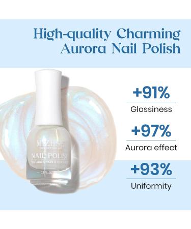 MIZHSE Nail Polish 15mL Mermaid Pearl Nail Polish Aurora Effect Nail Polish Iridescent Fingernail and Toenail Polish Glossy Long Lasting Nail Polish Trendy DIY Nail Salon Blue Pearl Blue - Buy Online on SooperMarket.com