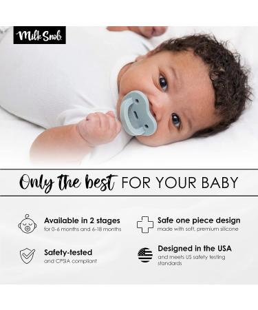 Milk Snob Calm n Cuddle Silicone Pacifier 6-18 Months - BPA Free Teether for Baby Girl and Boy. Perfect Baby Shower Gift for New Moms! Stage 2 Blue Breeze - Buy Online on SooperMarket.com