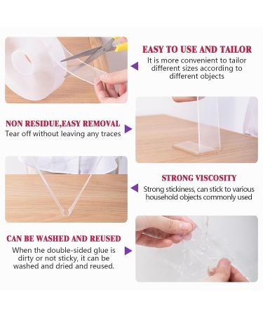 Nano Double Sided Poster tape Heavy Duty Multipurpose  Hanging Adhesive strips Strong Sticky Mounting tape Picture Gel tape (Transparent  9.84FT) 9.84FT Transparent - Buy Online on SooperMarket.com