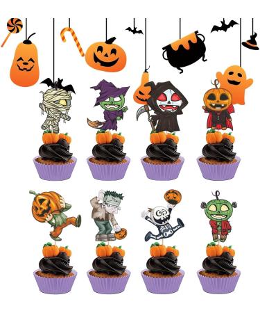 Halloween Cake Toppers | Little Pumpkin Cake Wrappers Picks Set - Pumpkin Cake Topper Pumpkin Cupcake Picks Fall Theme Cupcake Decorations for Baking Cups Fecfucy - Buy Online on SooperMarket.com