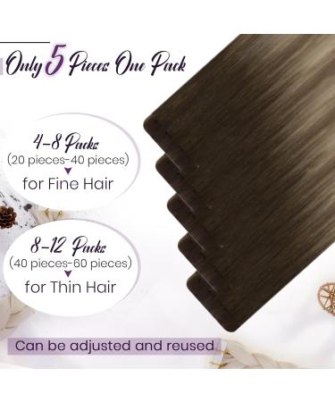 LAAVOO Ombre Blond Real Hair Tape Extensions - 55cm Invisible Seamless #4/7/80 | International Shipping - Buy Online on SooperMarket.com