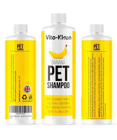 Banana Dog Shampoo & Conditioner In One | 1 LITRE Professional Grooming | Conditioning & Aloe Extracts Prevent Dandruff | Extra Mild For Daily Use | For Smelly Itchy Dogs & Pets | UK Made Banana Shampoo (1L)
