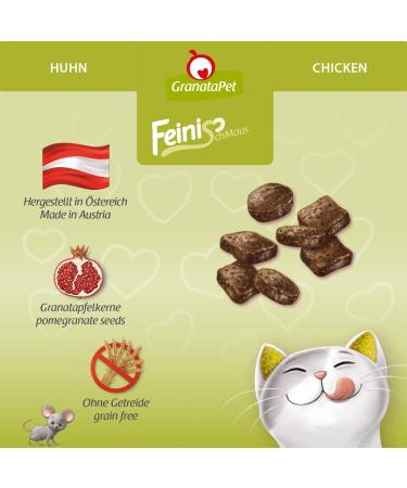 Granatapet Fine Mouse Chicken Treats for Cats - Soft Cereal-Free Sugar-Free Cat Snacks (50g Pack of 2) - Perfect Reward Cubes - Buy Online on SooperMarket.com