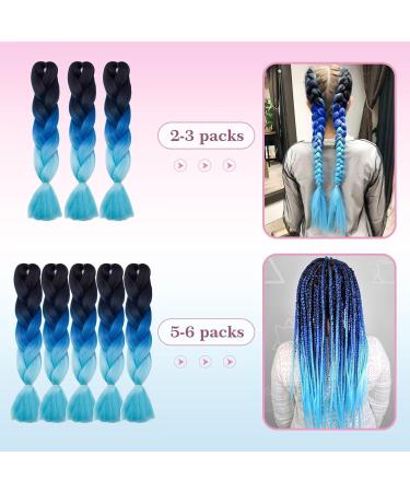 Tess Braids Extensions Ombre 60cm - Jumbo Kanecalon Hair for Box Braids | 100g (Black Red Ombre) - Buy Online on SooperMarket.com