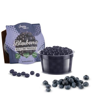 Inspire Food bubble tea pearl blueberry for bubble tea |Popping boba pearls tapioka fruit beads and boba pearls - 100% vegan and gluten -free without artificial dye 100g blueberry 1 x 100 grams