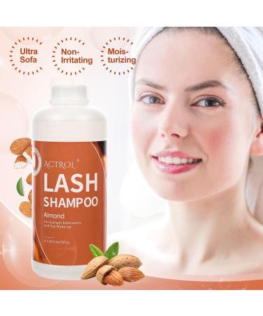 Eyelash Extension Cleanser Almond 1L Natural Lash Extension Shampoo Professional Eyelid Foaming Cleanser Paraben & Sulfate Free Non-lrritating with Salon and Home Care - Buy Online on SooperMarket.com