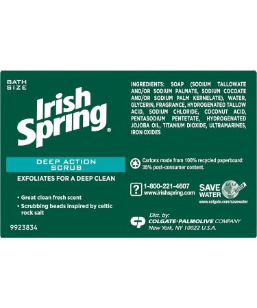 Irish Spring Deep Action Scrub Bar Soap 3 Pack - Invigorating Cleanse - Buy Online on SooperMarket.com