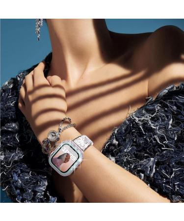 Surace Apple Watch Case 44mm with 300 Diamonds and Screen Protector - Rainbow Iridescent Bling Cover for Apple Watch Series 6/5/4/3/2/1 - Tempered Glass Protective Cover - Buy Online on SooperMarket.com
