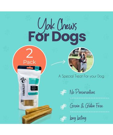 Himmaleh Yak Chews for Dogs - Yak chews for dogs Large (pack of 2) - Protein Rich Dog Chews Long Lasting Natural - yak milk dog chew - Toothsome Yak Bars for Dogs - Himalayan dog chews - Yak Snack - Buy Online on SooperMarket.com