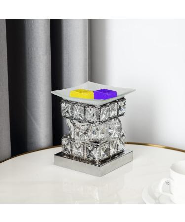 MeplLivs Crystal Wax Melt Warmer Electric Burner Silver - Essential Oil & Fragrance Night Light for Home, Office, SPA Bedroom - Perfect Gift & Decor - Buy Online on SooperMarket.com