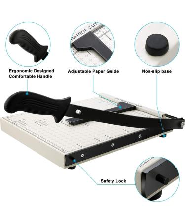 Paper Trimmer  A4 Paper Cutter  Heavy Duty Photo Guillotine Paper Cutter Machine for Office Home Use  12 inch Cut Length  12.5" x 9.8" (Use for A4-B7) White - Buy Online on SooperMarket.com