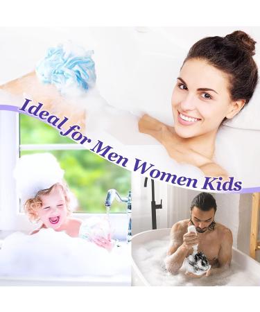 10-Piece Loofah Back Scrubber Set with Long Handle Brush - Exfoliating Shower Poufs for Men and Women - Buy Online on SooperMarket.com