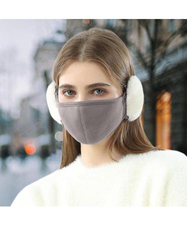 Visiblurry Kawaii Cloud Shape Face Cover | Plush Rabbit Fur Ear Warmer & Slim Winter Protection - Buy Online on SooperMarket.com