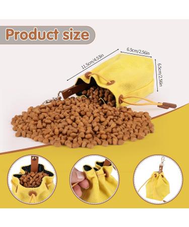 Newofview Dog Treats & Food Storage Bag - Durable Canvas Training Feed Bag with Clip Buckle - Yellow - Buy Online on SooperMarket.com