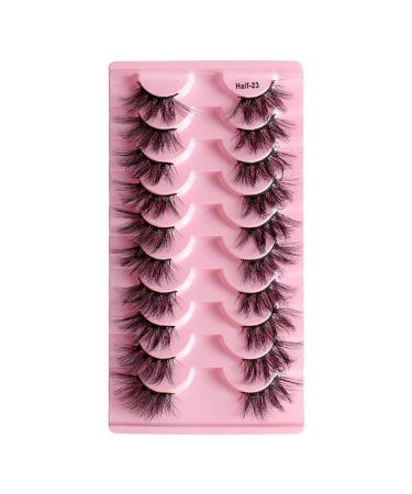 Eyelash Package Trays High Imitation 10 Pairs of Half Eye Eyelashes Grafting Eyelashes Curling Eyelashes Small Eyelash Curler A One Size