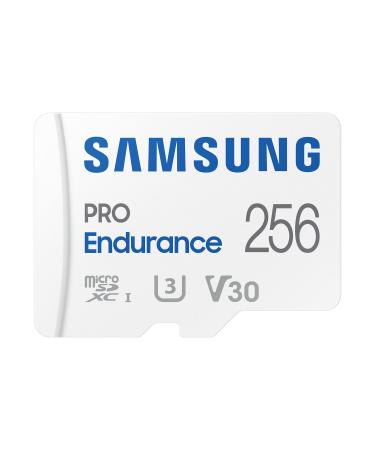 SAMSUNG PRO Endurance 256GB MicroSDXC Memory Card with Adapter for Dash Cam, Body Cam, and security camera  Class 10, U3, V30 (MB-MJ256KA/AM) New 256 GB
