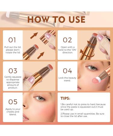 Ofanyia 3pcs Blush Contour Magic Wand | Liquid Glitter Highlighter Stick & Cushion Applicator | Cruelty-Free Shimmer for Face & Cheekbone Glow - Buy Online on SooperMarket.com