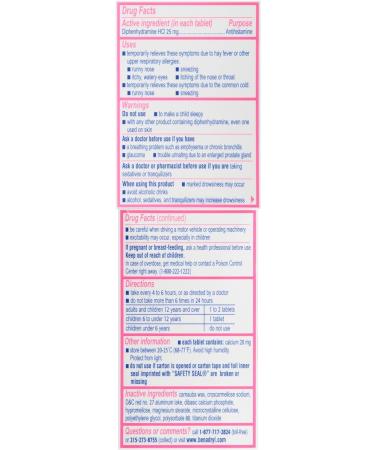 Benadryl Ultratabs Antihistamine Allergy Relief Tablets & Tylenol Extra Strength Pain Reliever Rapid Release Gels Bundle - 100ct Each - Buy Online on SooperMarket.com