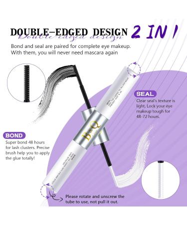 B&Q Lashes Bond and Seal Waterproof 10ML - Long Lasting Lash Bond for DIY Extensions | Perfect for Beginners - YJST-Black - Buy Online on SooperMarket.com