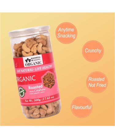 Blessfull Healing Organic Natural Vegan Cheesy Jalapeno Roasted Whole Cashew Nuts Crunchy Kaju 500 Gram - Buy Online on SooperMarket.com