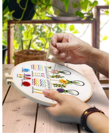 TINDTOP Embroidery Kit for Beginners - 4 Pack Cross Stitch Practice Kits with Threads, Hoops & Cloth - Learn Hand Stitch Technique with Embroidery Skills - Ideal for Craft Lovers - Buy Online on SooperMarket.com