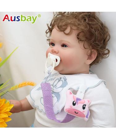 Personalized Pacifier Clip with Name - Ausbay Paci Holder for Boys and Girls - Cotton Fabric Leash for Pacifiers - Black Elephant Pattern - Buy Online on SooperMarket.com