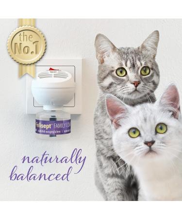 Felisept Family Comfort Relaxing Agent in Multi-Cat Household Plug-In Diffuser and Refill 45ml Starter Set - With natural catnip - Cat plug in calmer - Release tensions and reduce sustainably Starter Set (Diffuser + Refill 45ml) - Buy Online on SooperMarket.com