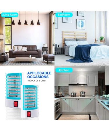 Indoor Bug Zapper Plug-in Mosquito Killer Trap - 2 Pack Electric Fly & Gnat Trap for Home - Mini Insect Killer Light for Flying Pests - A-blue - Buy Online on SooperMarket.com