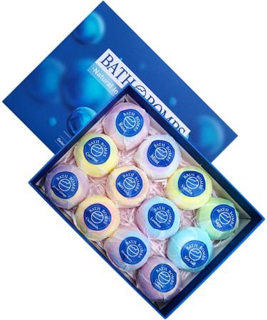 vreplrse 12pieces Vegan Bath Set Refreshing Aromatherapy Experience Bath Bombss for Women Gifts Bath Bombss Making Kit Blue - Buy Online on SooperMarket.com