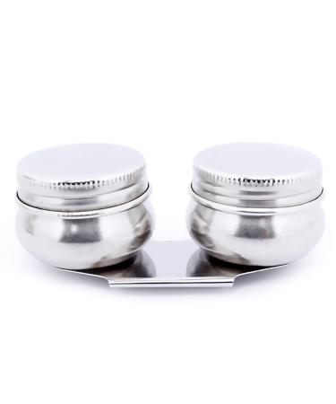 Oil Painting Palette Cup with Lid  Stainless Steel Double Dipper Design  No Leakage  Can Clip on Palette