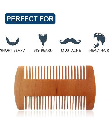 Men's Wooden Beard Comb - Double Sided Fine & Coarse Teeth Moustache Comb - Buy Online on SooperMarket.com